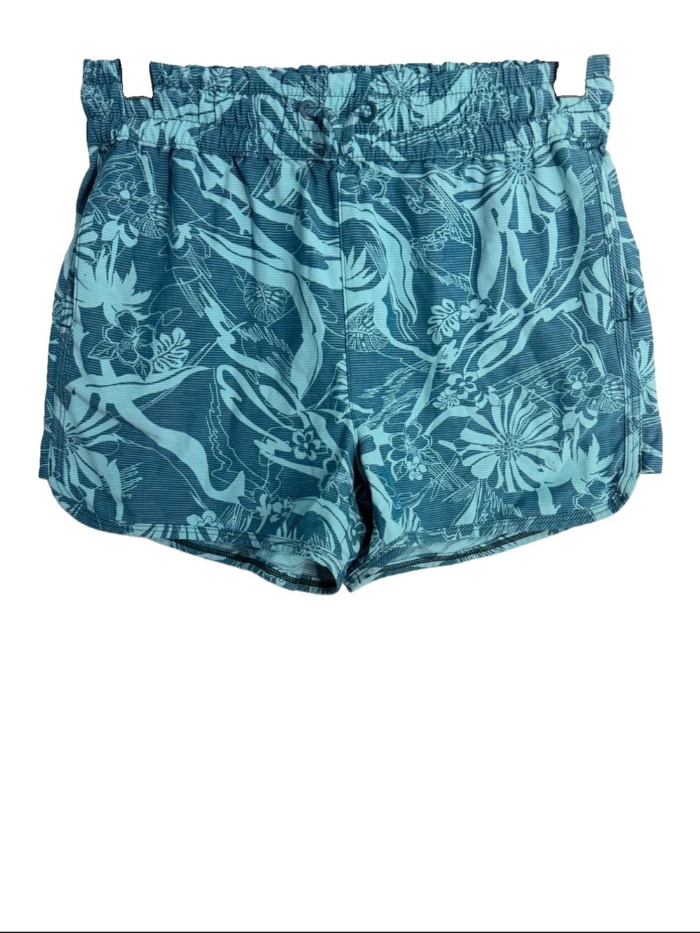 Athleta‎ Girls Dive-In Board Shorts Size L 12 Teal Aqua Surf/Swim Shorts, Trunks